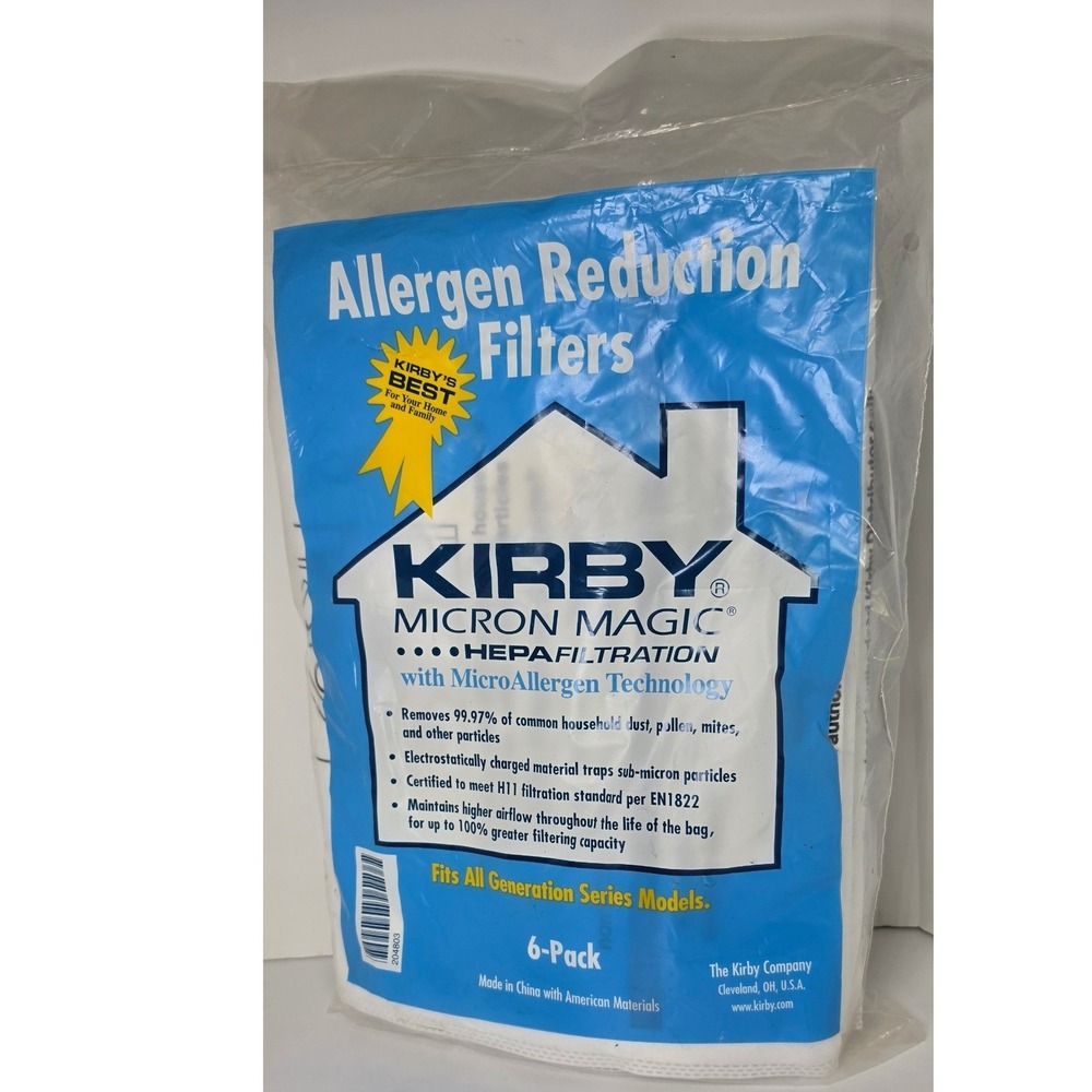 Kirby Micron Magic HEPA Filtration Allergen Reduction Bags 6-Pack 204803 NEW